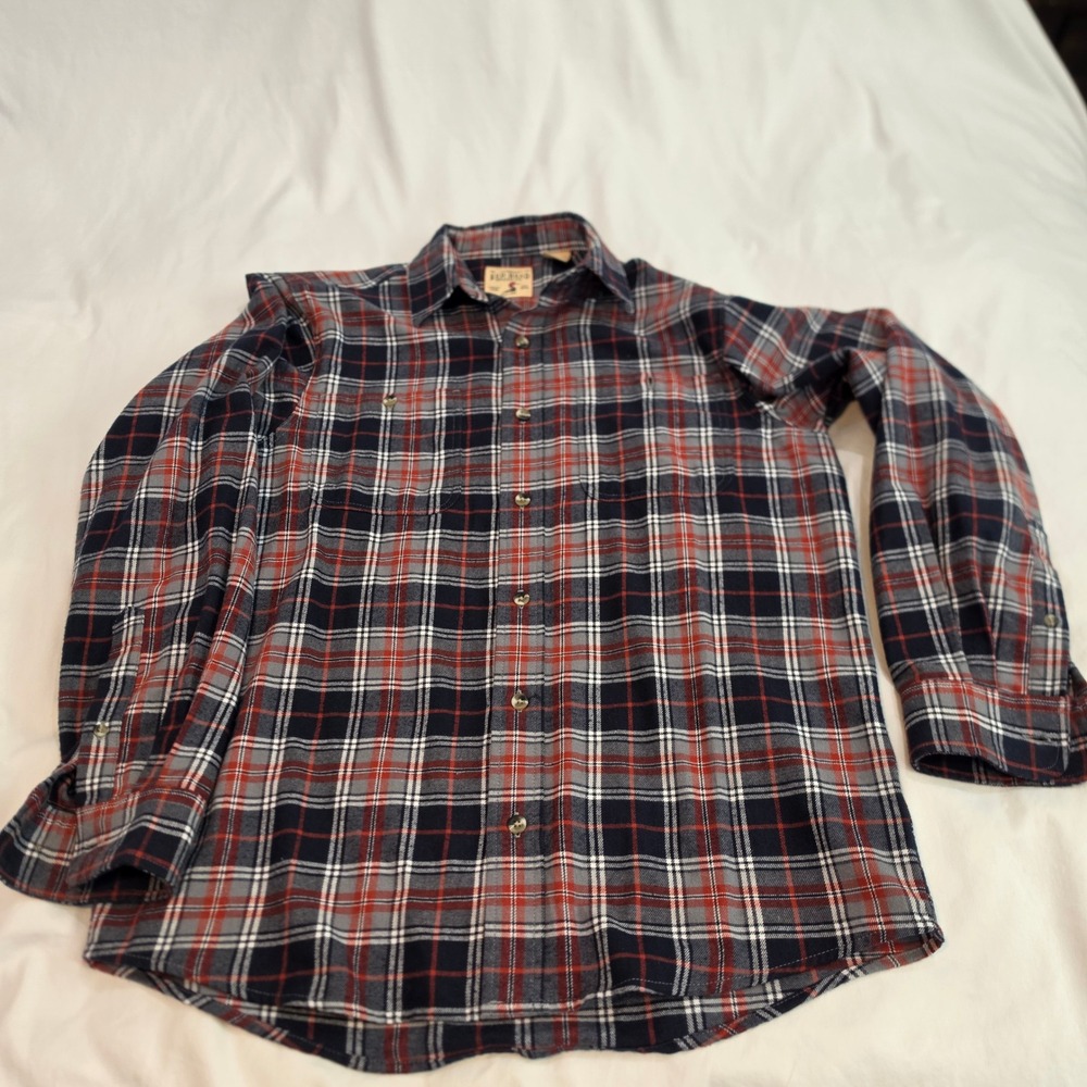 Red Head Flannel Shirt Mens Medium Plaid Long Sleeve Button Up Excellent